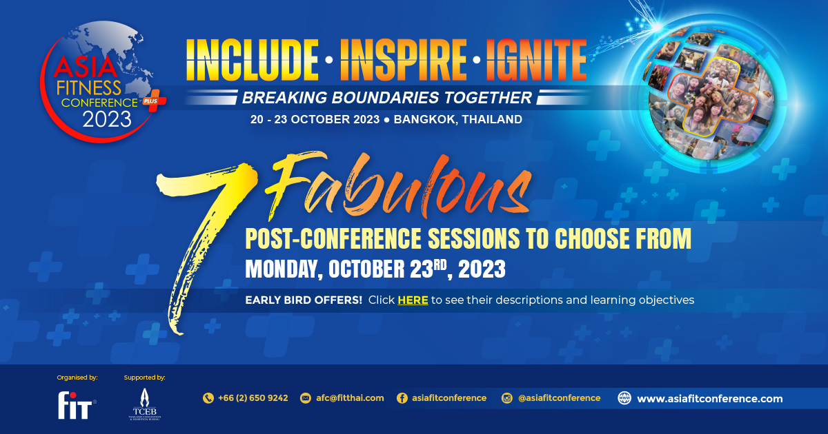 MONDAY, OCTOBER 23rd ASIA Fitness Conference 2023+